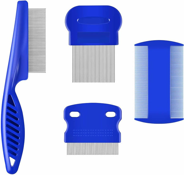 Pet flea comb set of 4 pieces