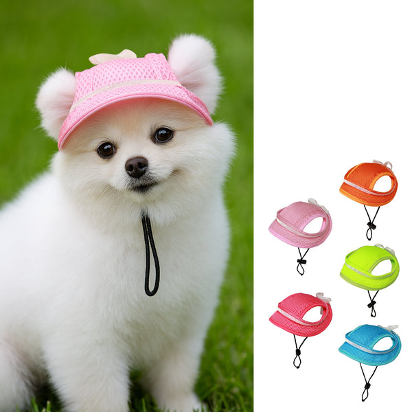 Mesh Canvas Sun Hat for Small Dogs